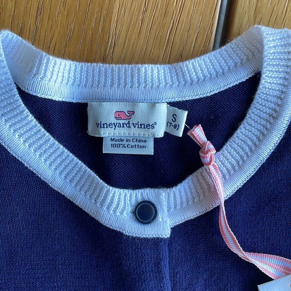 VINEYARD VINES Navy Cardigan 7-8 - Picture 2 of 4